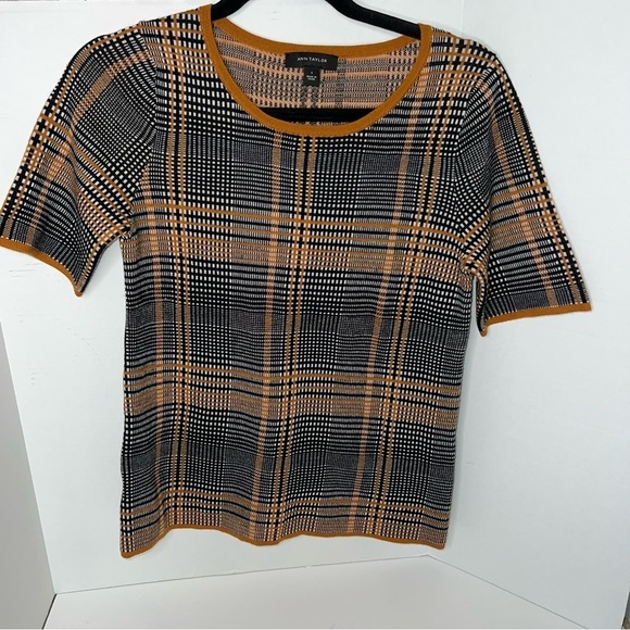 Ann Taylor Tops - Ann Taylor Wool Blend Striped Short Sleeve Blouse